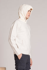 QUINN HOODIE ZIP IN MIXED VISCOSE