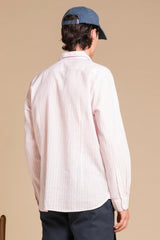 RILEY FRENCH COLLAR IN MIXED LINEN STRIPE