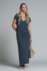 ANNA DRESS V NECK IN JERSEY