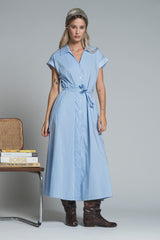 ARES DRESS SHIRT IN POPELINE STRIPE
