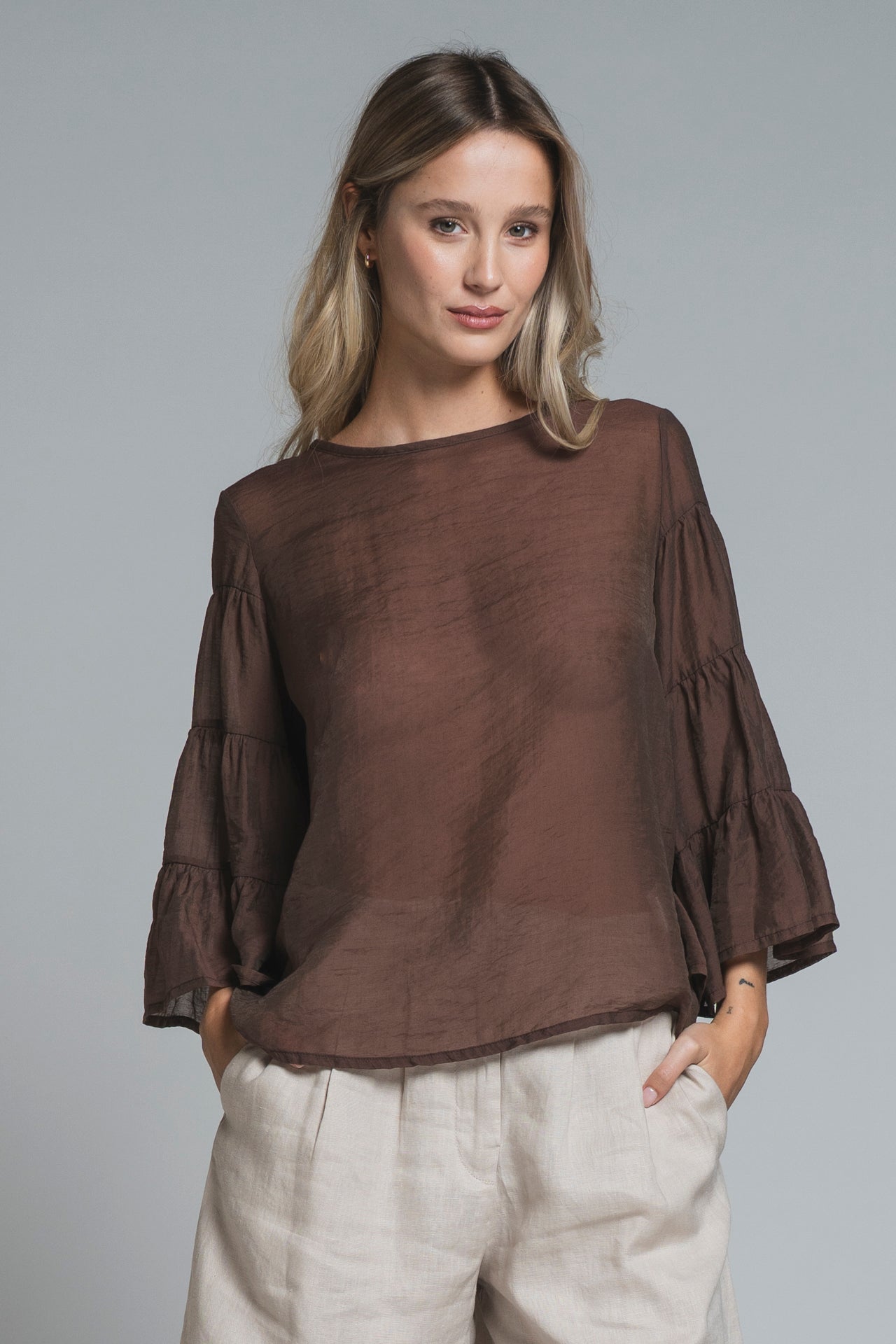BABY BLOUSE IN MIXED LYOCELL