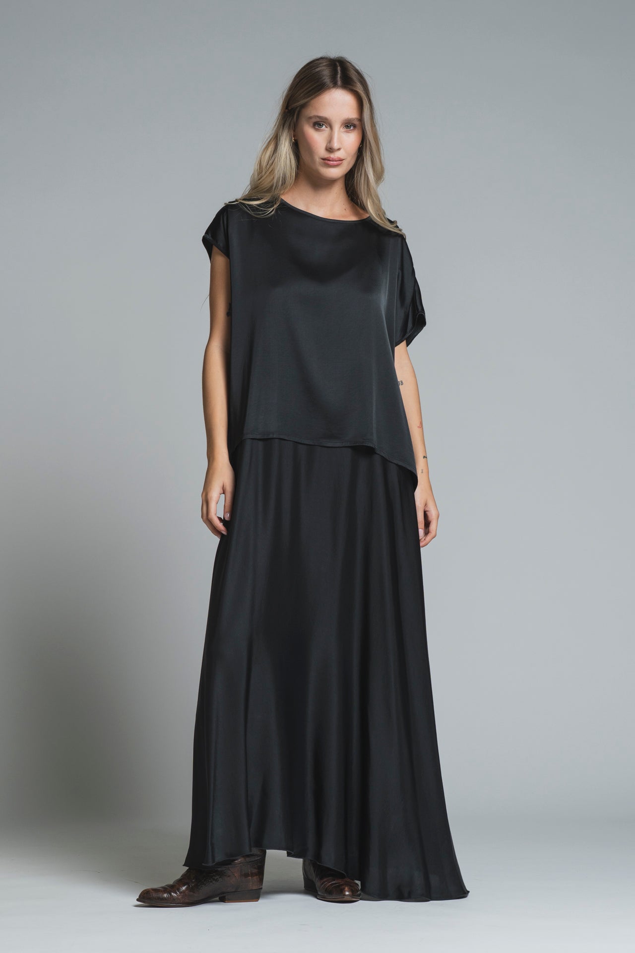 BENNY BLUSA IN SATIN VISCOSE