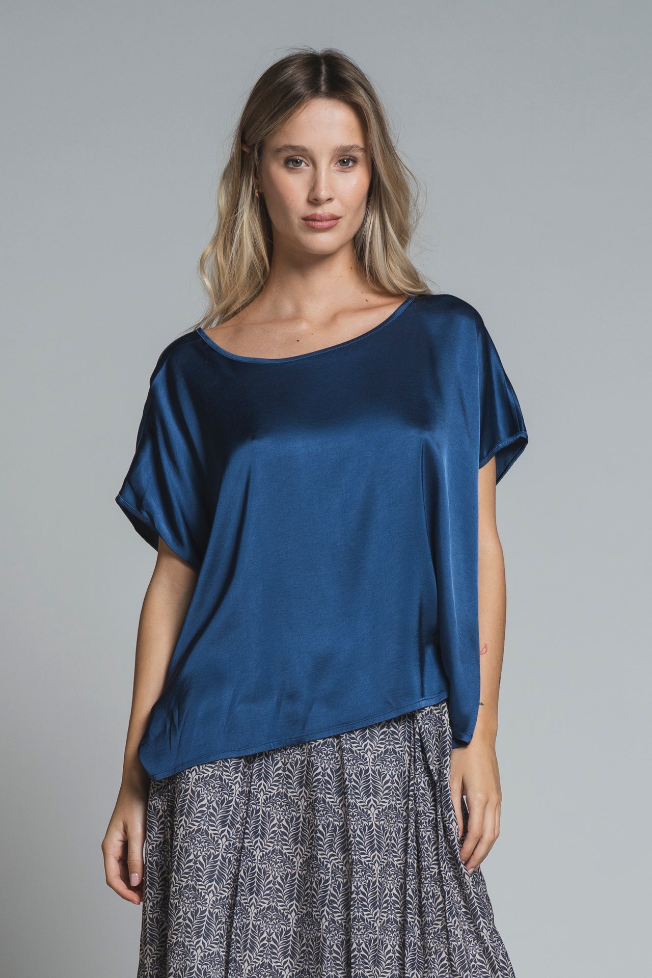 BENNY BLUSA IN SATIN VISCOSE