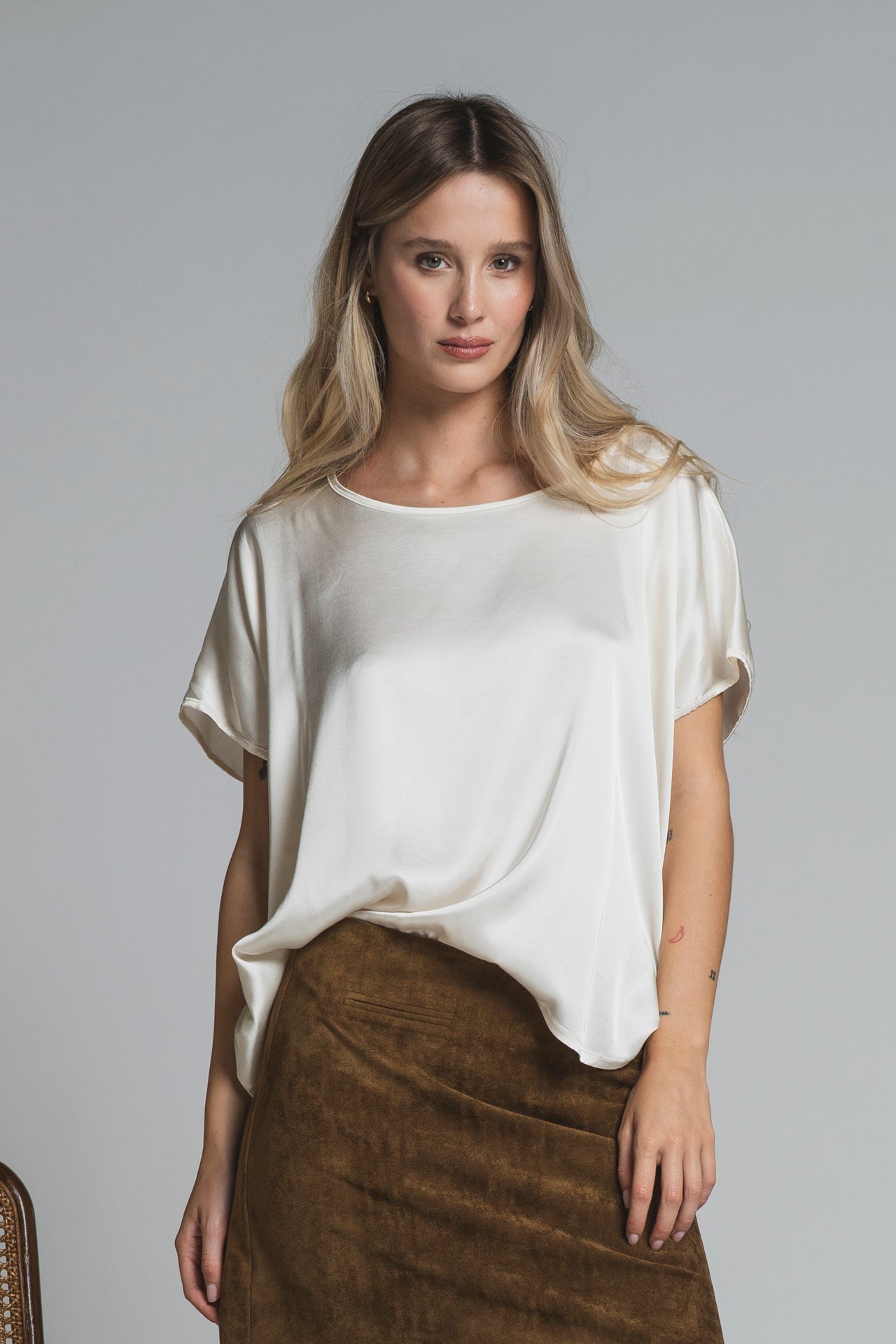 BENNY BLUSA IN SATIN VISCOSE