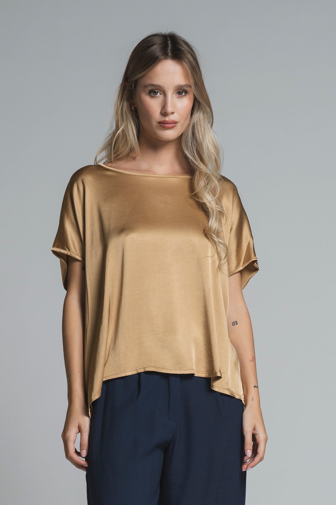 BENNY BLUSA IN SATIN VISCOSE