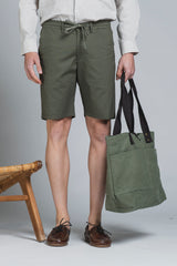 BARNES CHIBO SHORT IN POPELINE CANVAS