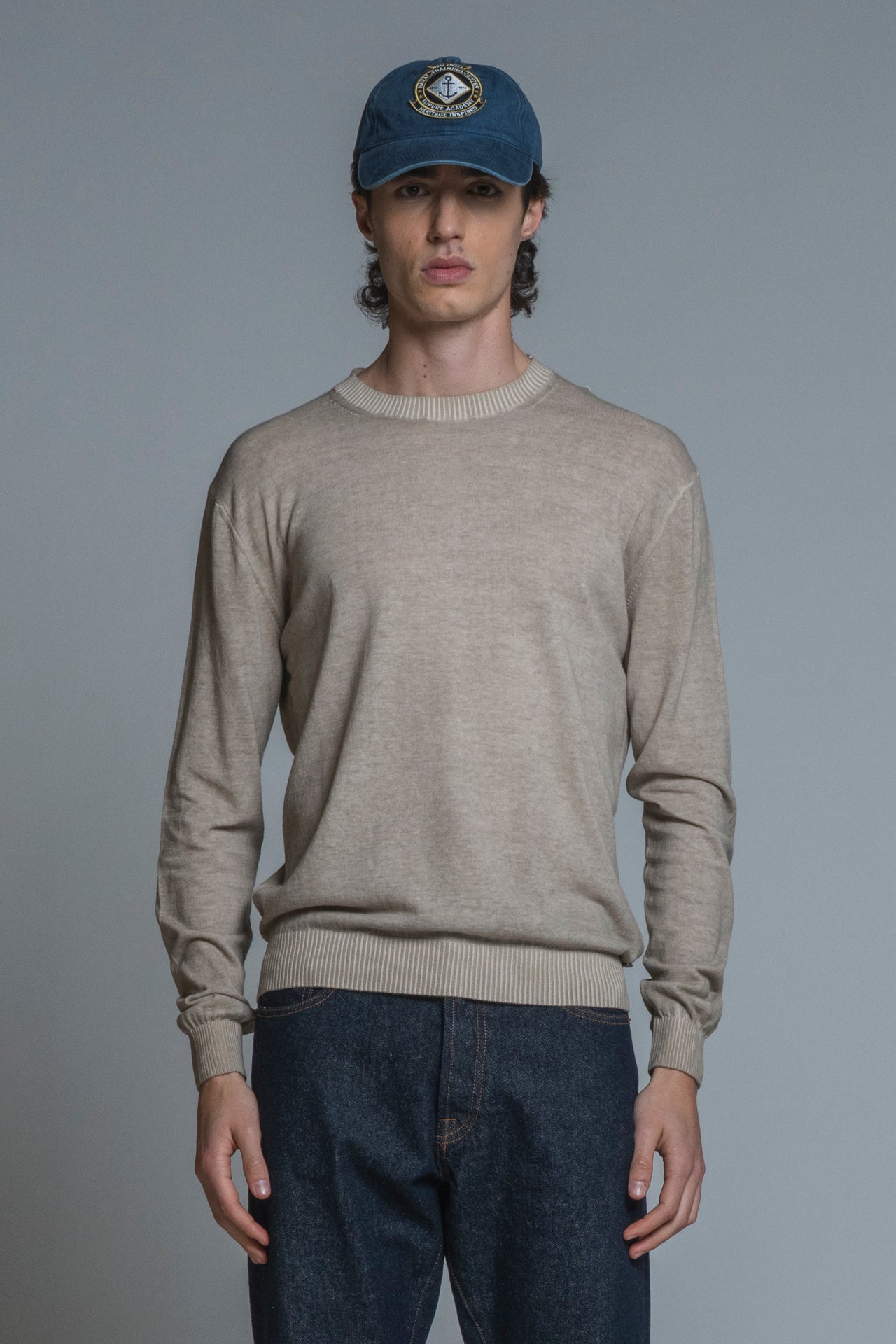 BUCK SWEATER IN COTTON COLD DYED