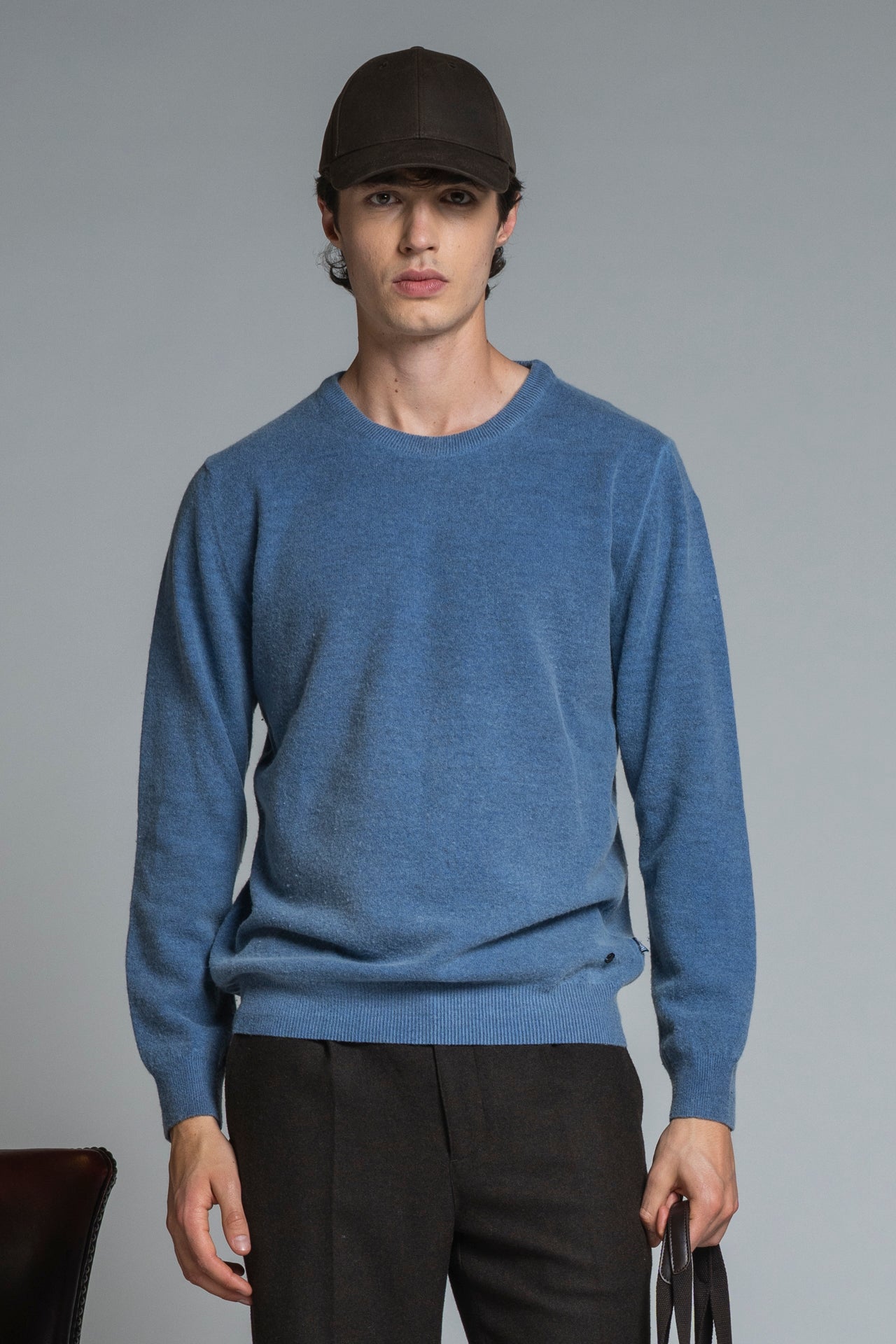 CHARLIE ROUND NECK IN MIXED WOOL COLD DYED