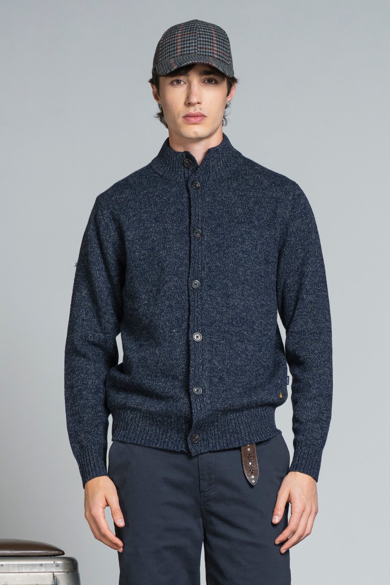CHASE CARDIGAN BUTTON IN MOULINE'