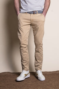 SLIM FIT STRETCH COTTON CHINO PANTS