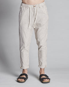 PANTALONE MISTO LINO CON LACCETTO