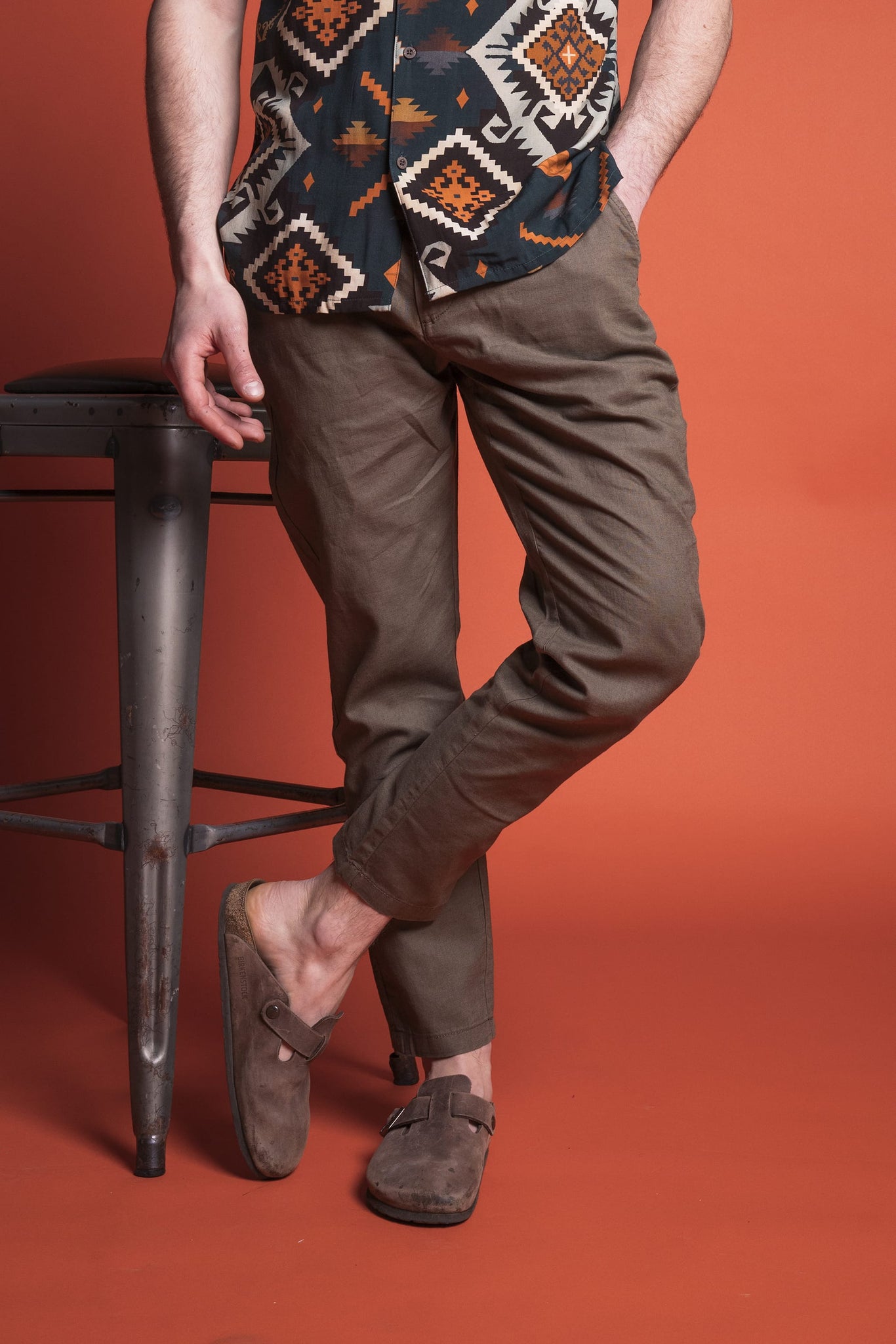 PANTALONE CHINO COMFORT LINO COTONE