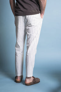 PANTALONE CHINO COMFORT FIT IN LINO E COTONE