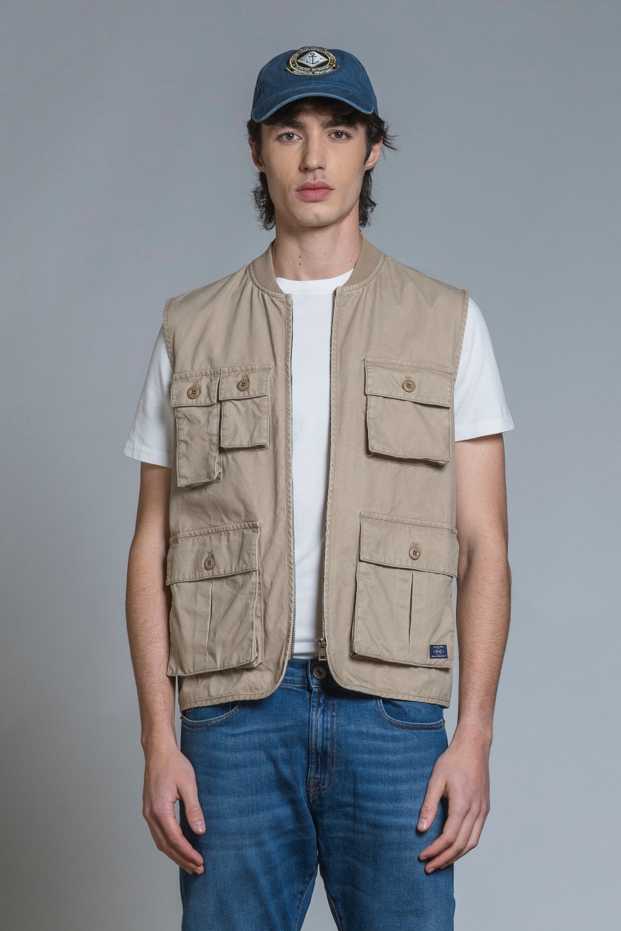 CHORE GILET ZIP TWILL STRETCH