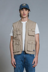 CHORE GILET ZIP TWILL STRETCH