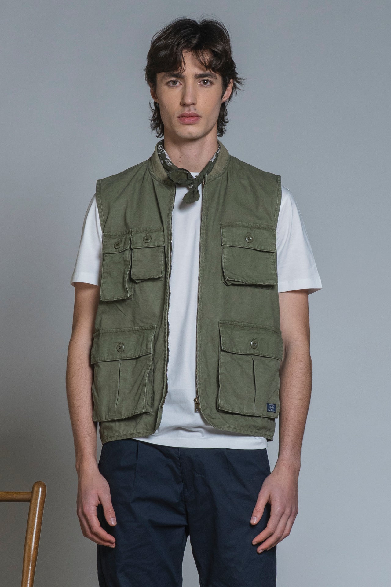 CHORE GILET ZIP TWILL STRETCH