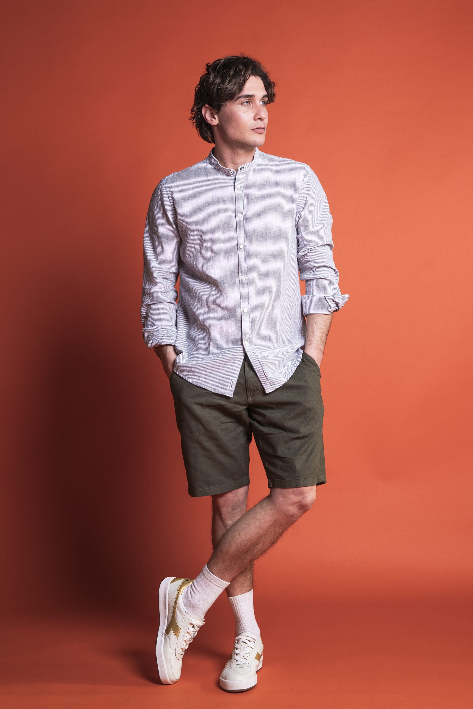 BERMUDA IN LINO E COTONE COMFORT FIT