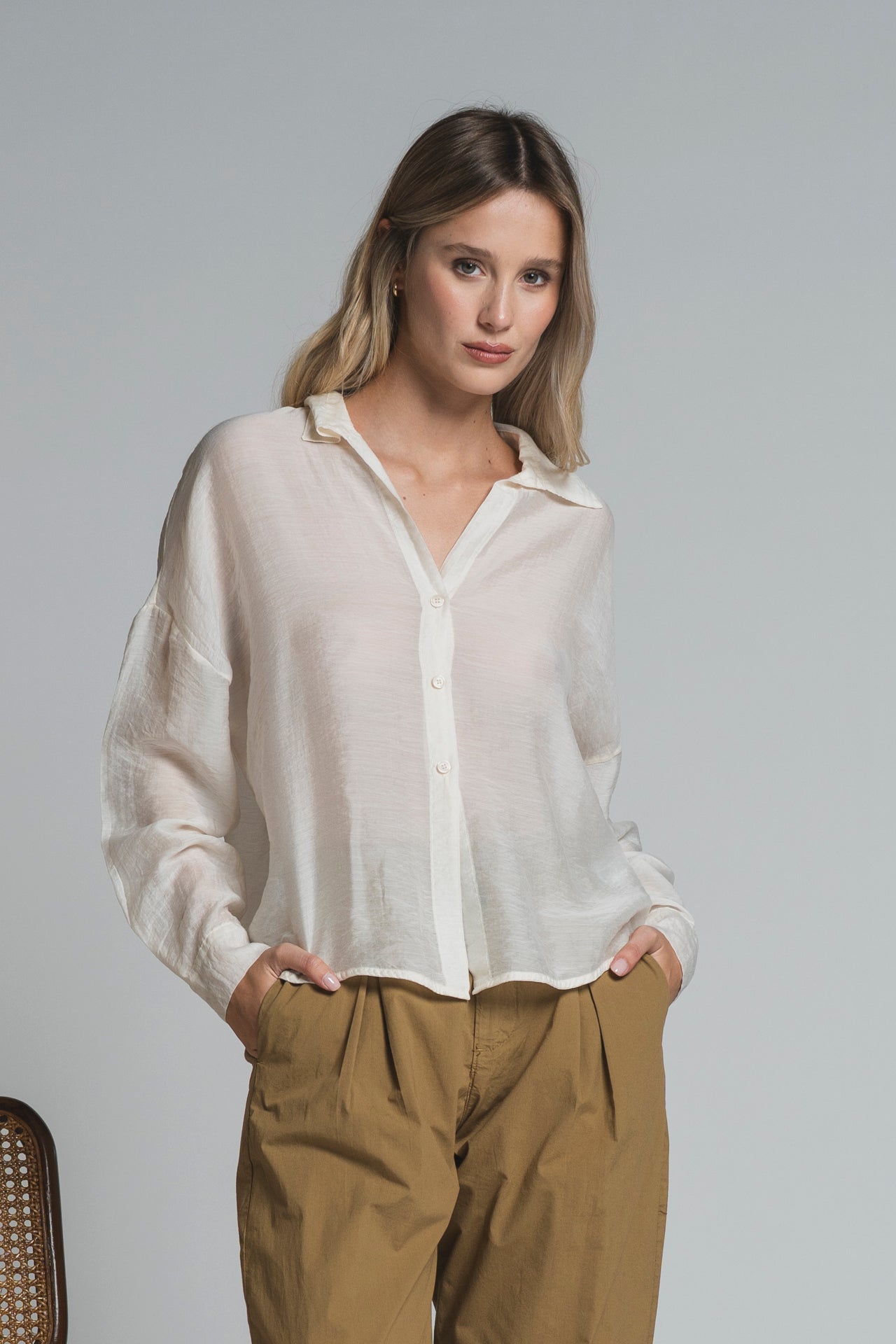 CLARA SHIRT IN MIXED LYOCELL