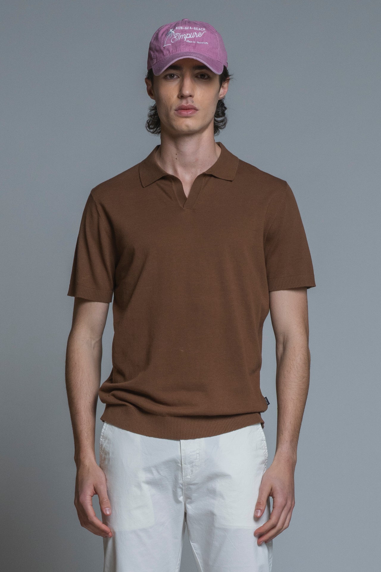 CLARK SWEATER POLO SKIPPER IN COTTON CREPE
