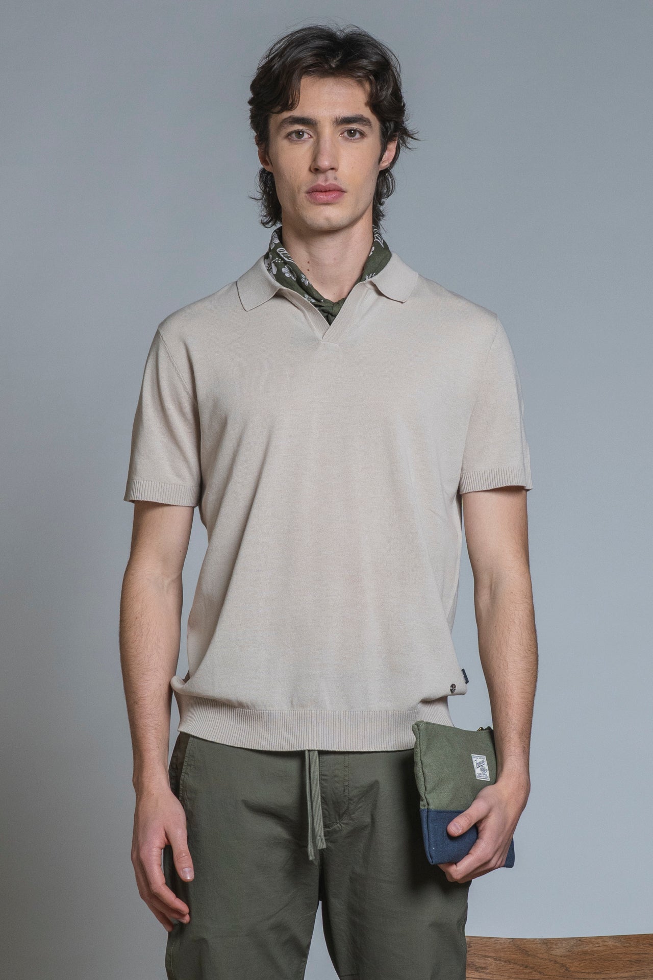 CLARK SWEATER POLO SKIPPER IN COTTON CREPE