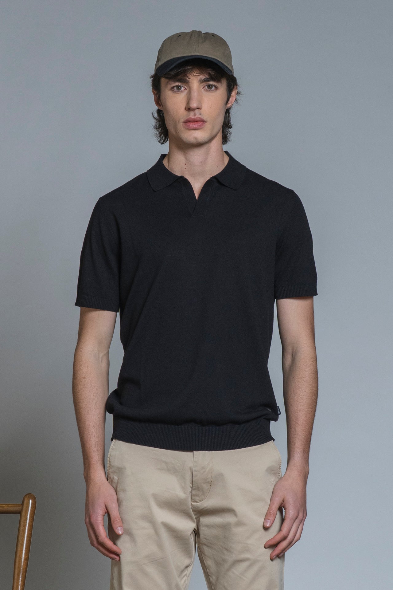 CLARK SWEATER POLO SKIPPER IN COTTON CREPE