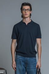 CLARK SWEATER SKIPPER POLO IN COTTON CREPE 