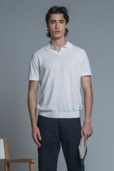 CLARK SWEATER POLO SKIPPER IN COTTON CREPE