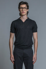 CLARK SWEATER POLO SKIPPER IN MIXED LINEN