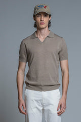 CLARK SWEATER POLO SKIPPER IN MIXED LINEN