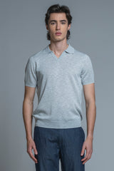 CLARK SWEATER POLO SKIPPER IN MIXED LINEN
