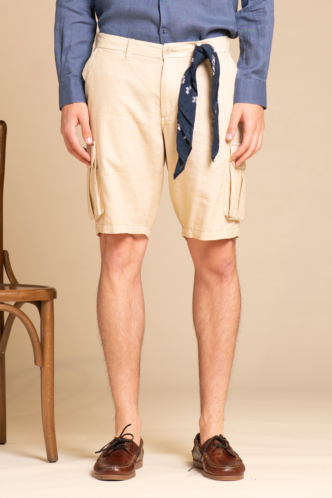COOPER CARGO SHORT MIXED LINEN
