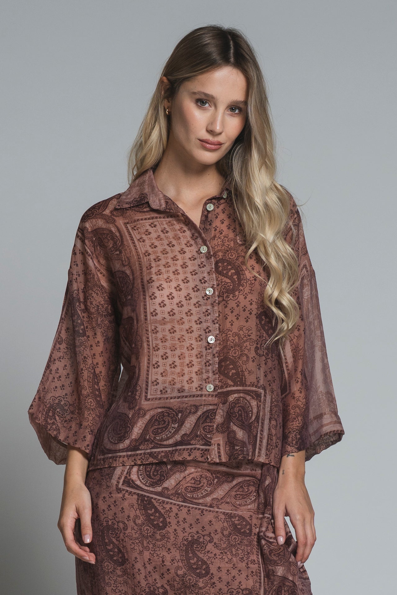 CORA SHIRT IN MIXED VISCOSE