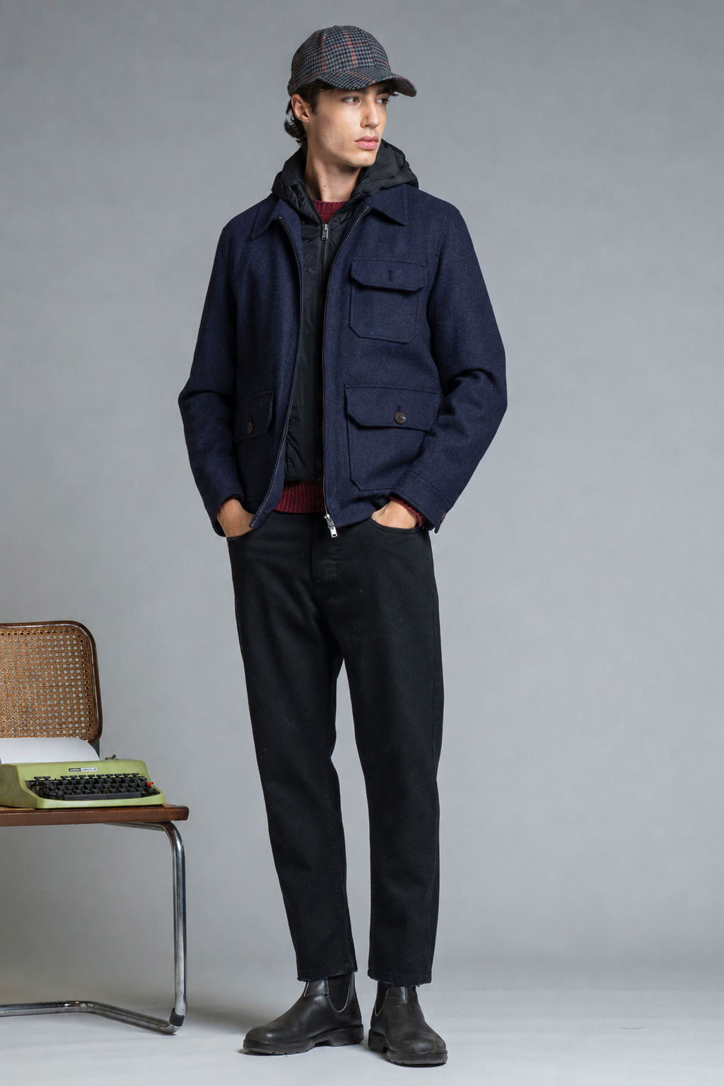 LIAM HOODIE JACKET MIXED WOOL