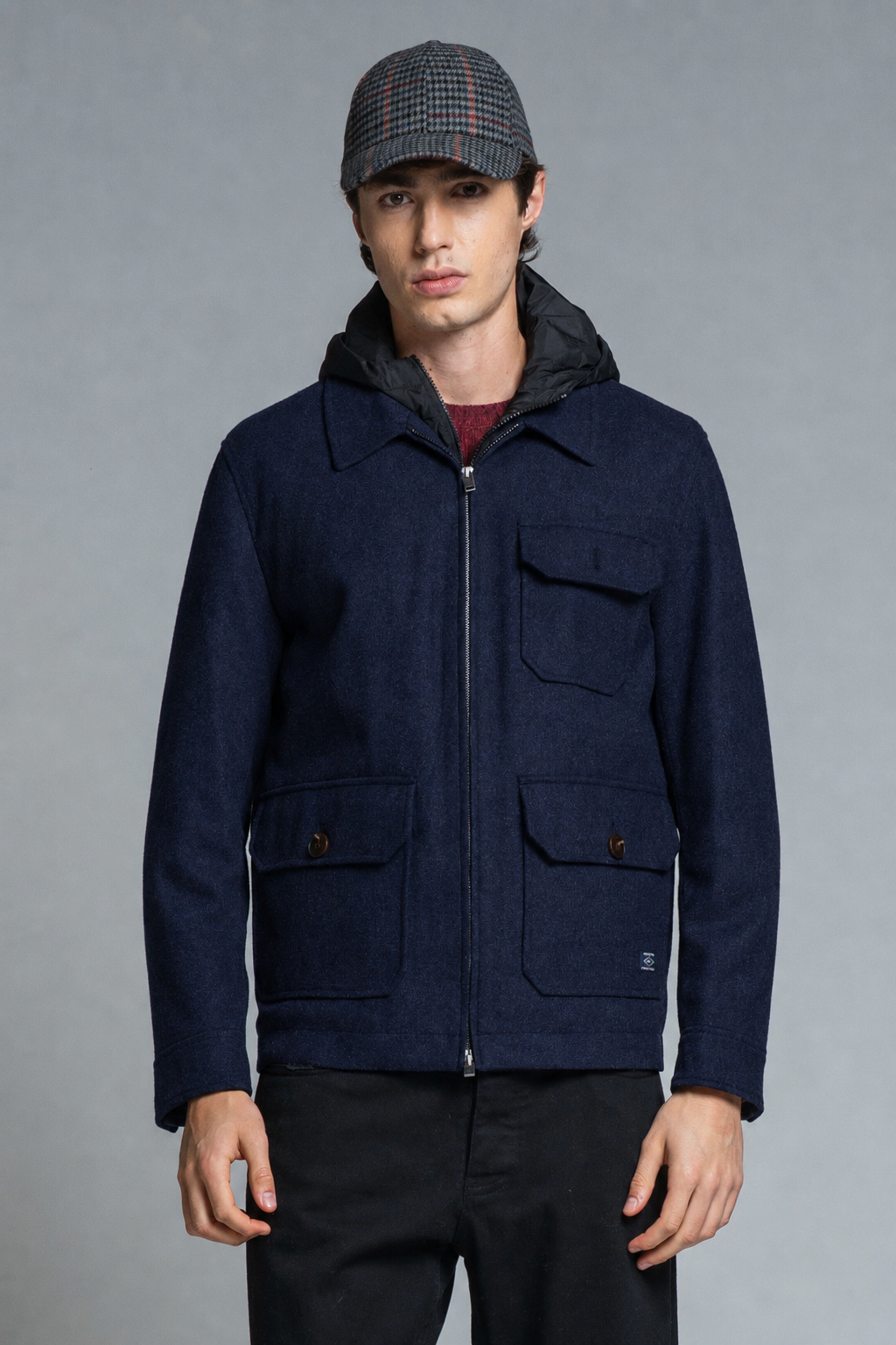 LIAM HOODIE JACKET MIXED WOOL