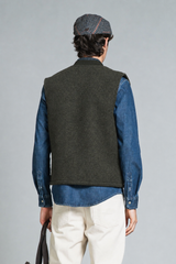 TERRY GILET IN BOILED WOOL