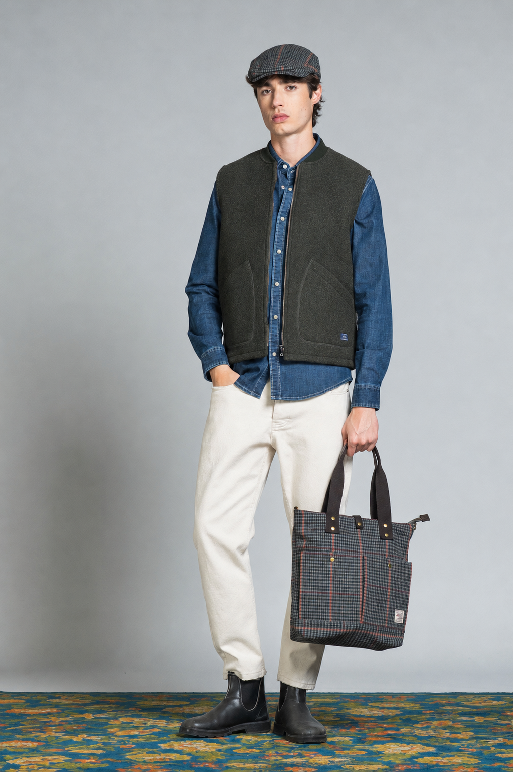 TERRY GILET IN BOILED WOOL