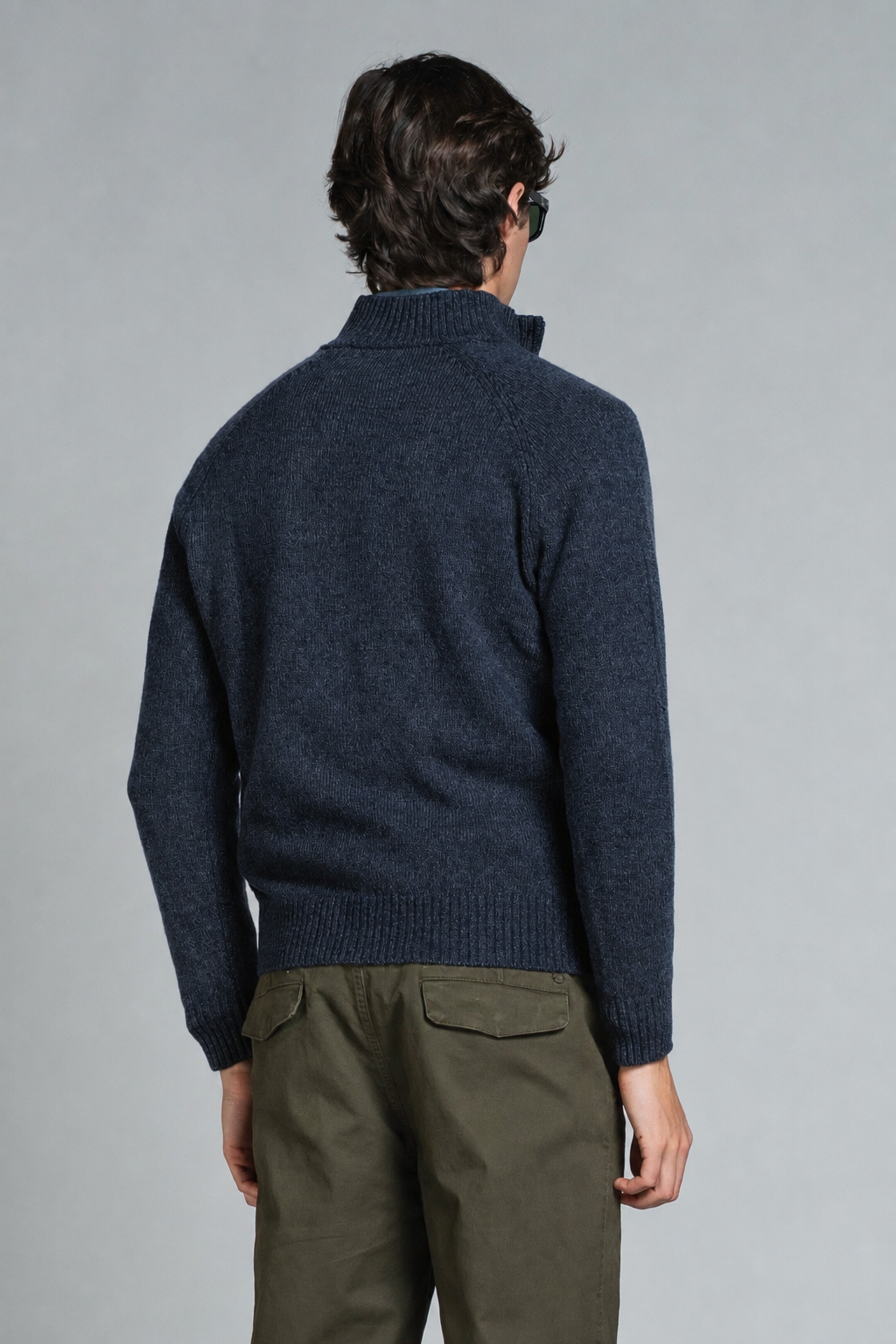 ADAM TURTLENECK ZIP IN MOULINE'