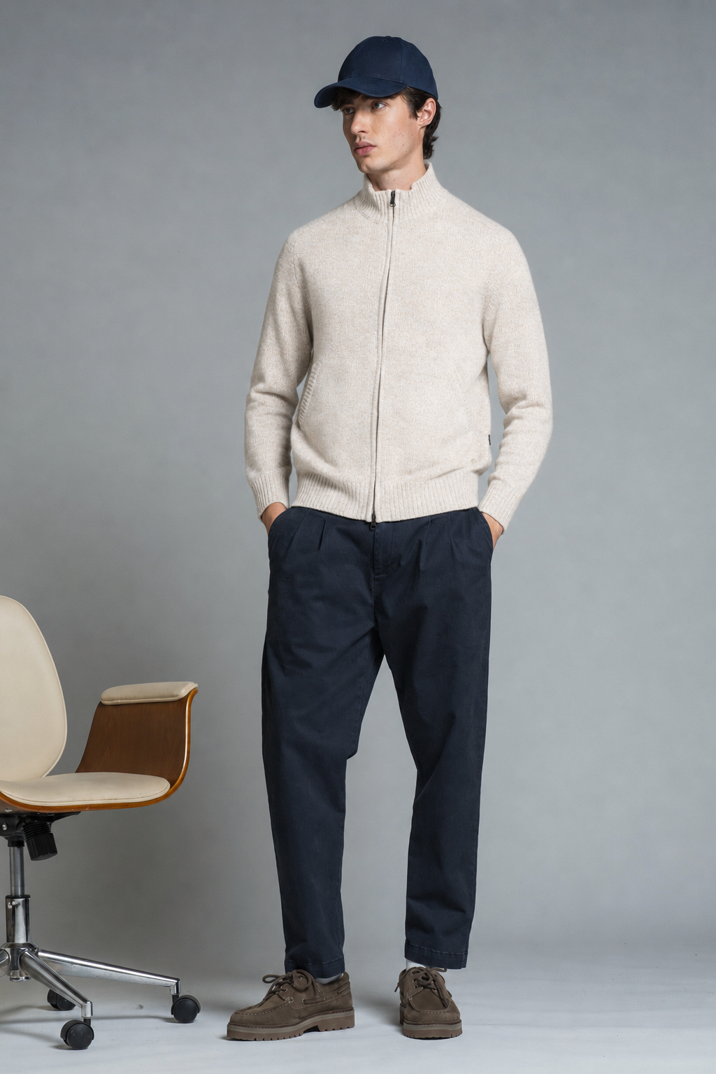 CONRAD CARDIGAN ZIP IN MOUINE'