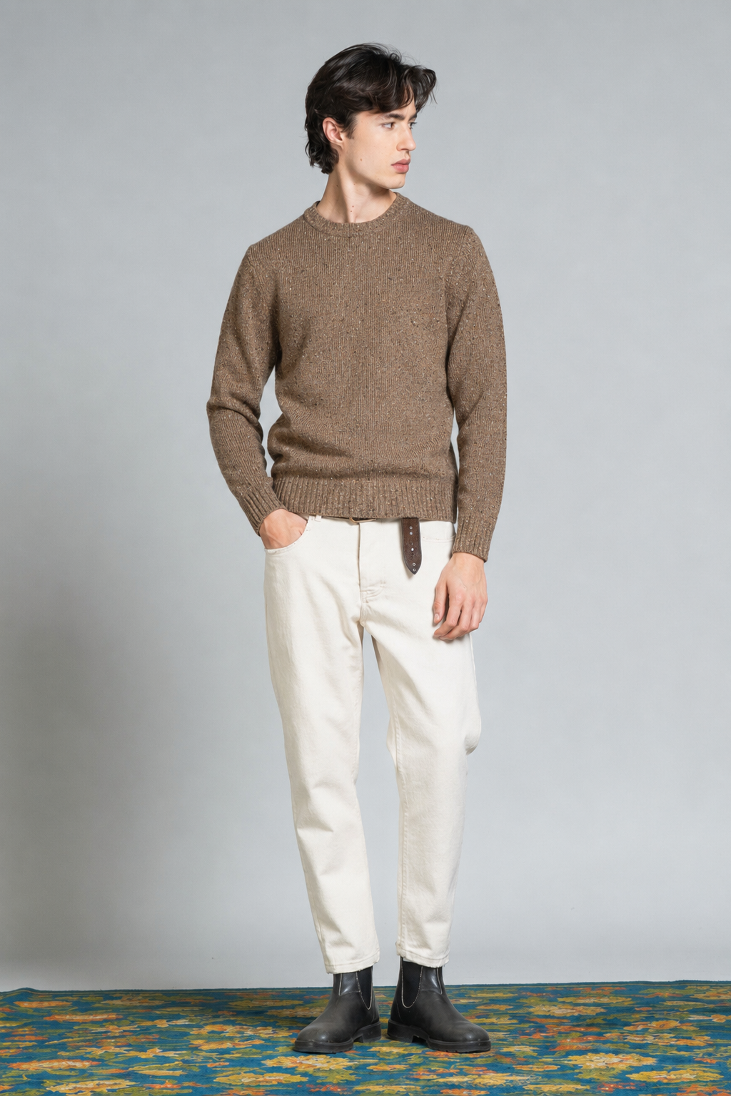 GEORGE ROUND NECK IN BLEND WOOL