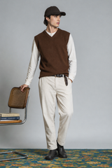 JUDE GILET V NECK IN LAMBSWOOL