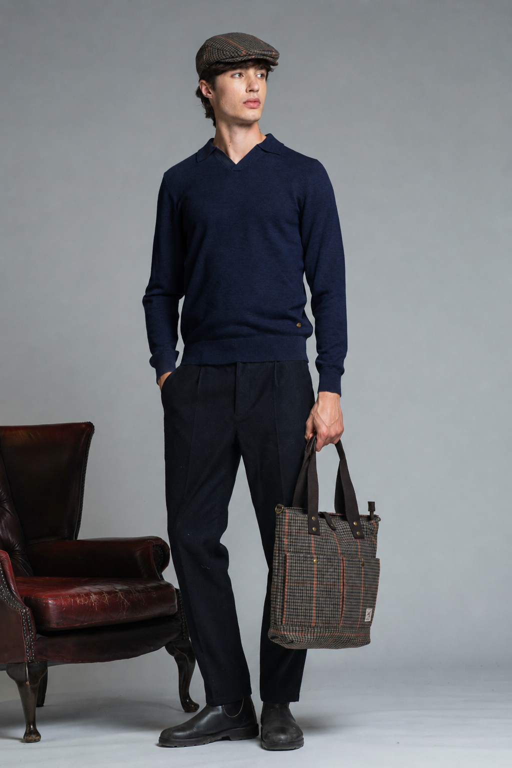 NEIL POLO SKIPPER IN WOOL MERCERIZED