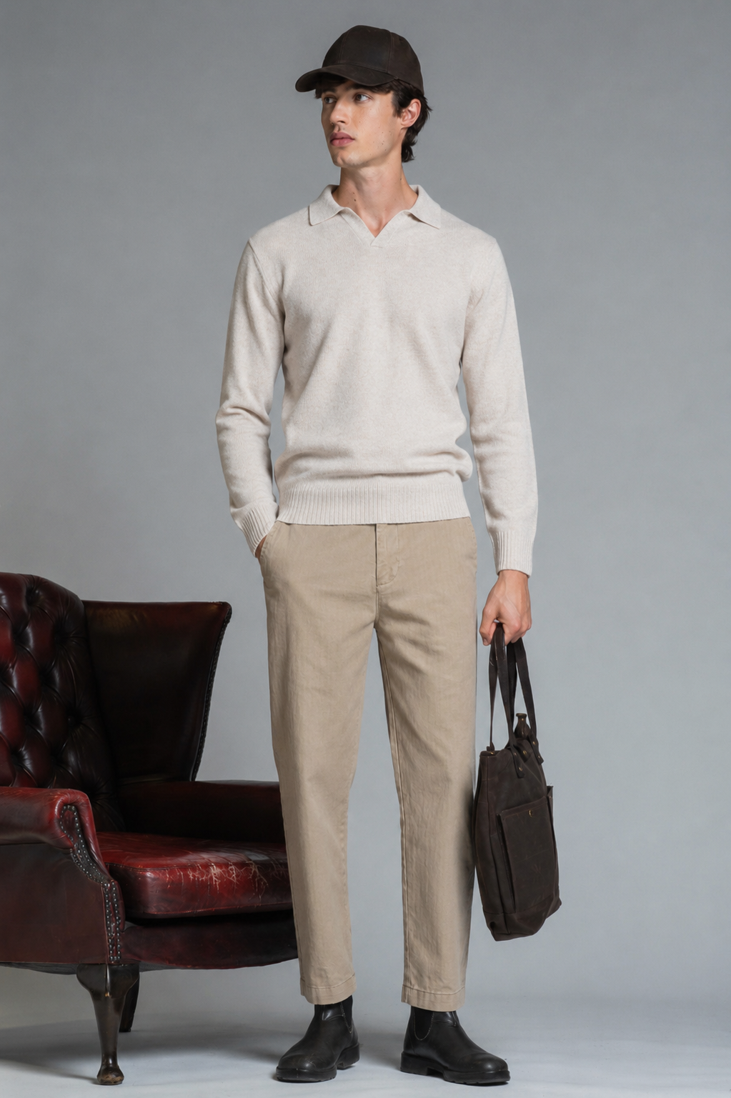 NEIL POLO SKIPPER IN LAMBSWOOL