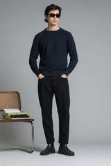 SIMON ROUND NECK IN COTTON STONE WASH