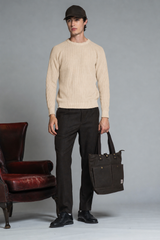 SIMON ROUND NECK IN COTTON STONE WASH