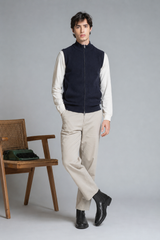 STEFAN CARDIGAN ZIP IN WOOL MERCERIZED