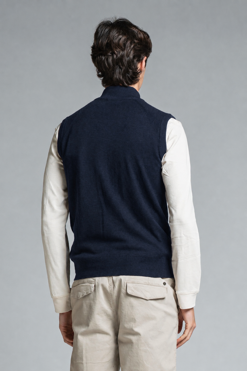 STEFAN CARDIGAN ZIP IN WOOL MERCERIZED