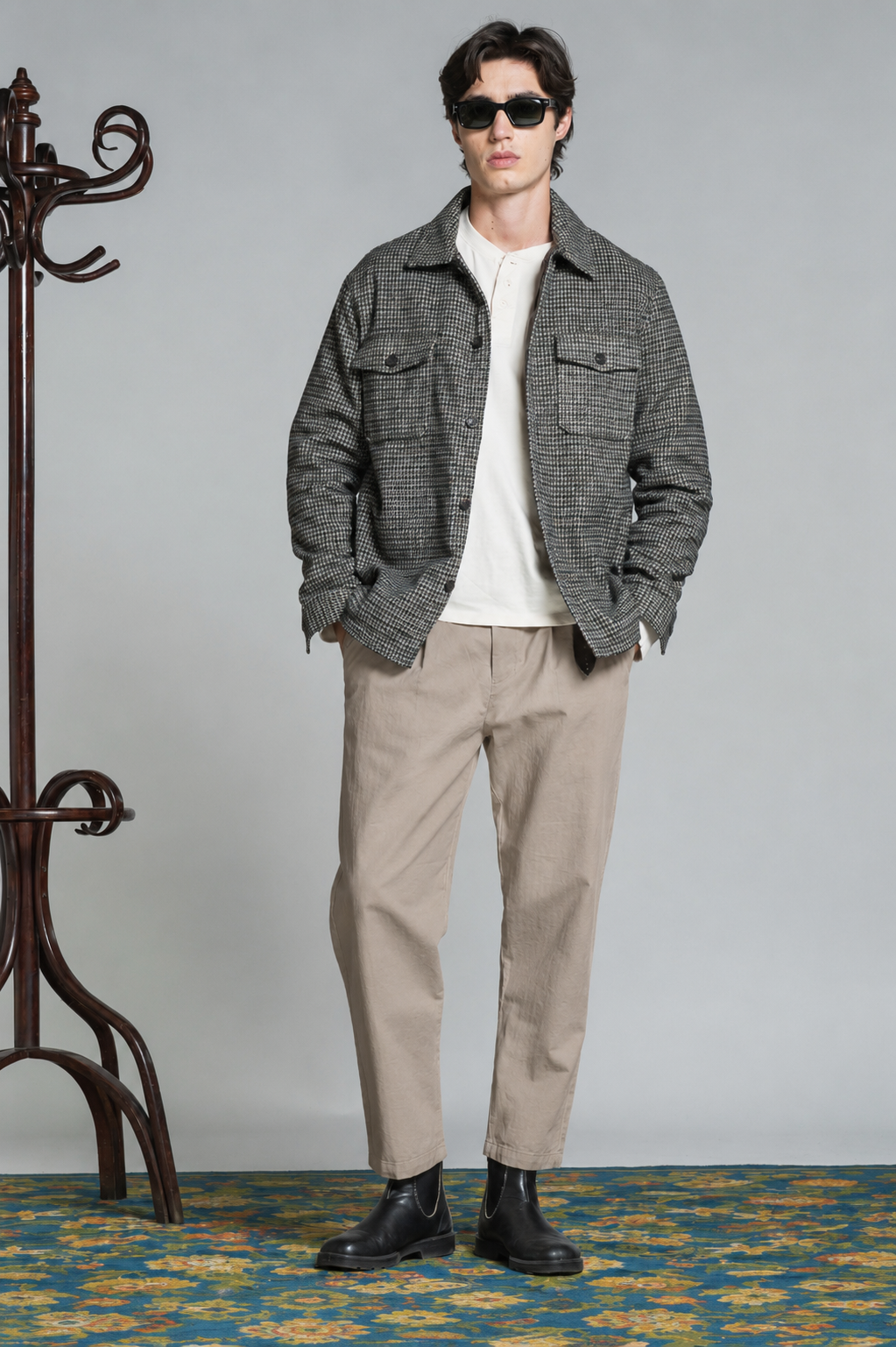 KYSON CHINO LONG PENCES IN HERRIGBONE