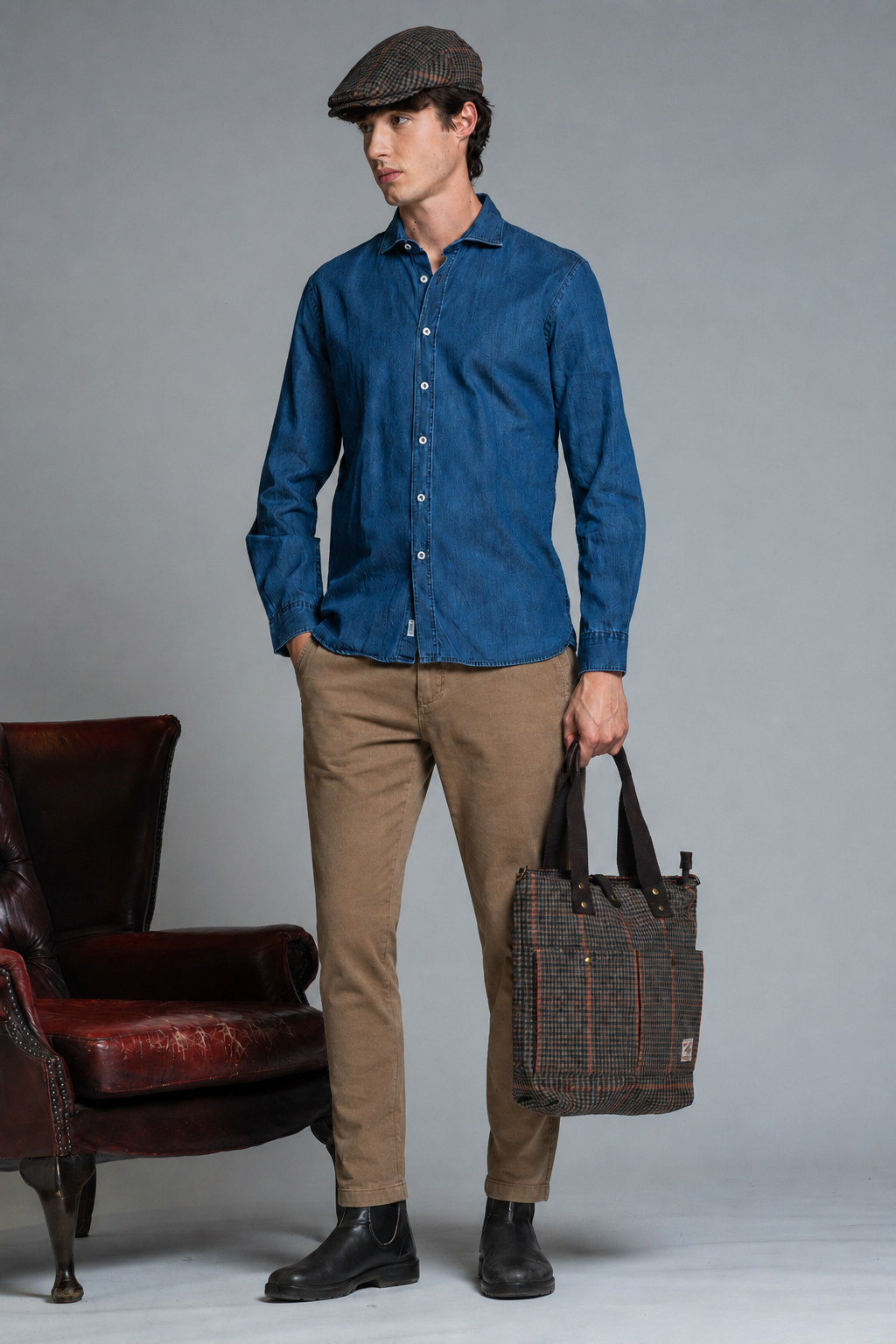 BRAYN CHINO LONG IN TWILL STRECH