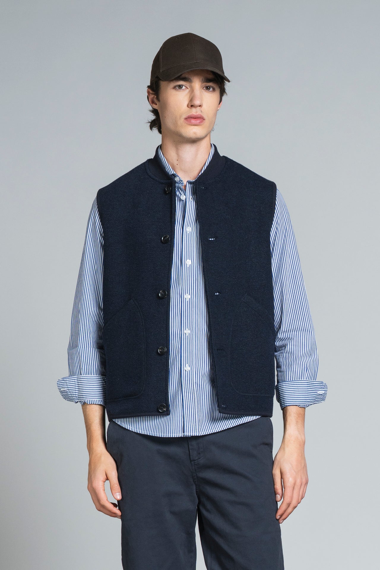 DEAN GILET IN BOILED WOOL