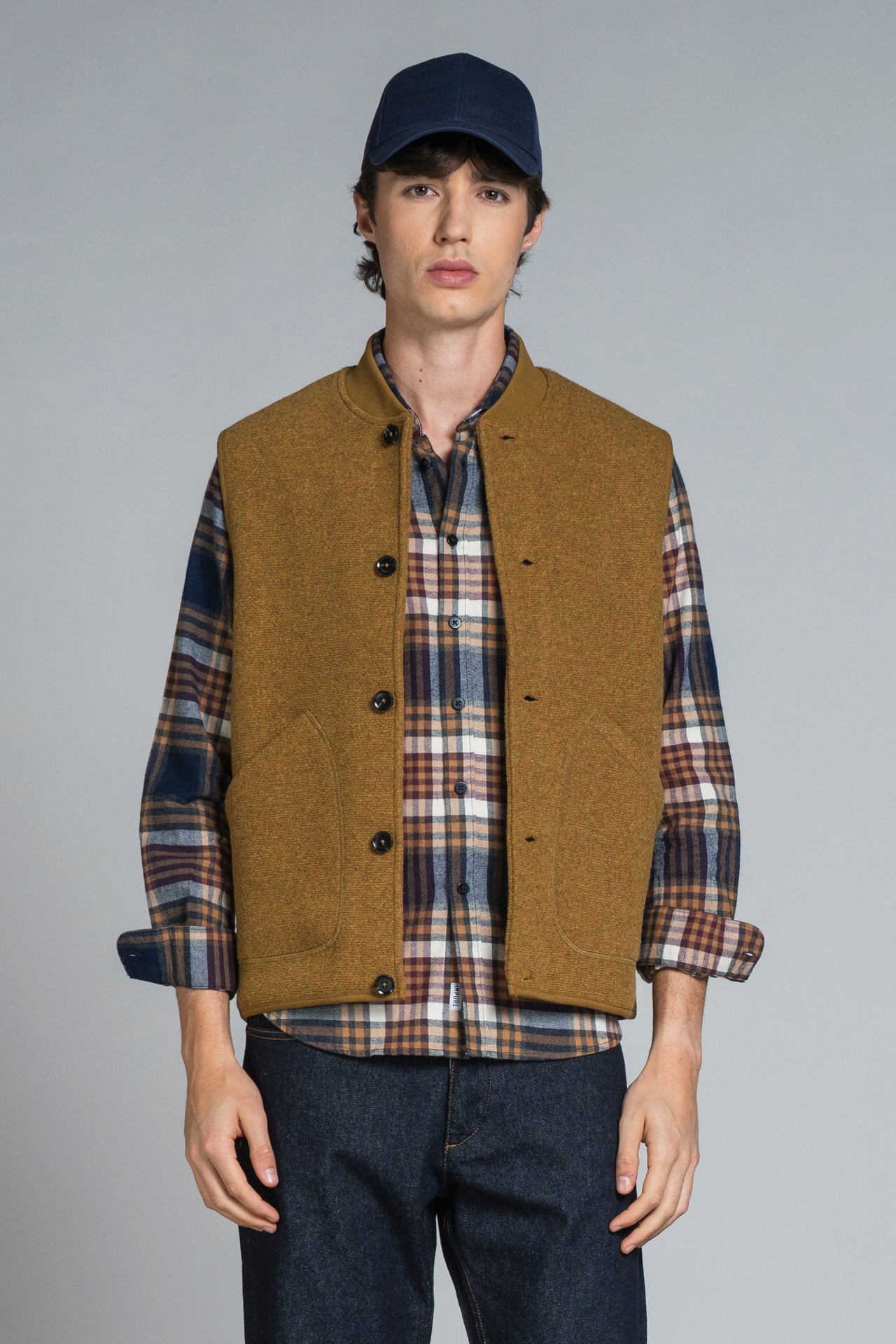 DEAN GILET IN BOILED WOOL